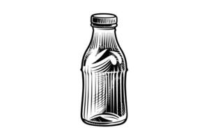 vaso botella de soda. tinta bosquejo de reajuste salarial mano dibujado Clásico vector ilustración foto