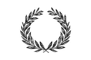 Laurel wreath vintage Baroque frame border monogram engraving vector illustration. photo