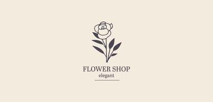 Vector logotype for flower shop, luxury beauty salon, fashion, skincare, cosmetic. photo