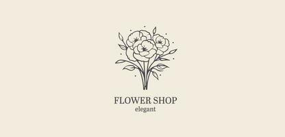 Vector logotype for flower shop, luxury beauty salon, fashion, skincare, cosmetic. photo