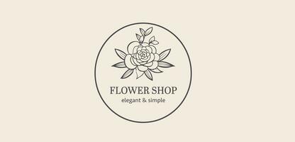 Vector logotype for flower shop, luxury beauty salon, fashion, skincare, cosmetic. photo