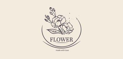 Vector logotype for flower shop, luxury beauty salon, fashion, skincare, cosmetic. photo