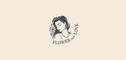 Vector logotype for flower shop, luxury beauty salon, fashion, skincare, cosmetic. photo