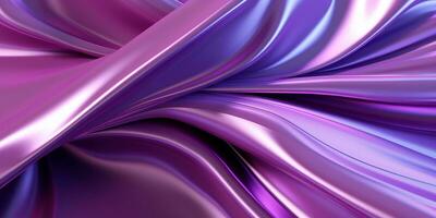 Holographic chrome gradient waves abstract background. Liquid surface, ripples, reflections. 3d render illustration. photo