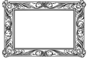 Hand drawn ink sketch of retro photo frame. Vector illustration.