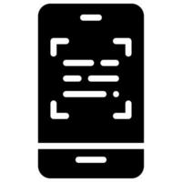 qr scan glyph icon vector