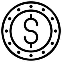 icono de línea de moneda vector