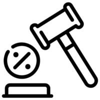 gavel line icon vector