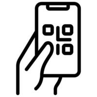 qr code line icon vector