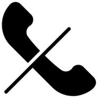 no call glyph icon vector