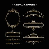 Golden vintage frames modern gold elegant vector