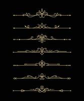 Golden Border Elements Vector Set