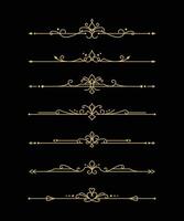 Golden Border Elements Vector Set