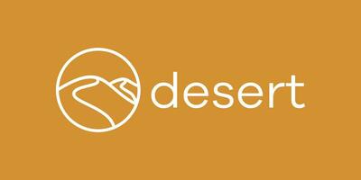 logo design desert line circle icon vector illustration