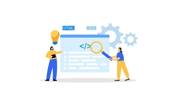 desarrollo concepto software desarrollo proceso sitio web interfaz diseño mejora programación profesional vector