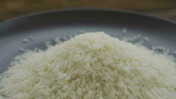 jasmim arroz amontoar rotação, 4k cenas video