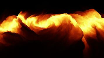 fogo chamas queimando em isolado em Preto fundo video