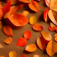 Autumn orange, leaves fall random background, leaf abstract element outdoor photo