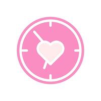 reloj inteligente amor icono sólido rosado blanco estilo enamorado ilustración símbolo Perfecto. vector