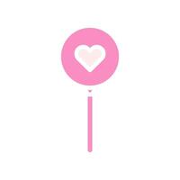 Balloon love Icon solid pink white style valentine illustration symbol perfect. vector