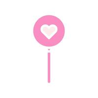 Balloon love Icon solid pink white style valentine illustration symbol perfect. vector