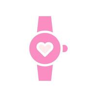 Smartwatch love Icon solid pink white style valentine illustration symbol perfect. vector