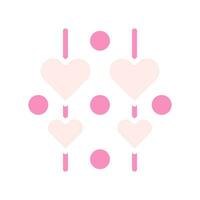Decoration love Icon solid pink white style valentine illustration symbol perfect. vector