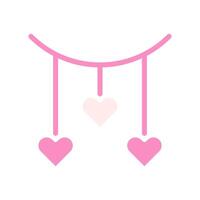 Decoration love Icon solid pink white style valentine illustration symbol perfect. vector