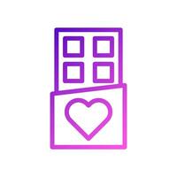 Chocolate love Icon gradient purple pink style valentine illustration symbol perfect. vector