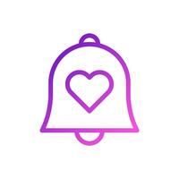 Bell love Icon gradient purple pink style valentine illustration symbol perfect. vector