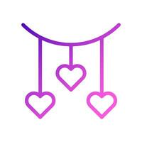 decoración amor icono degradado púrpura rosado estilo enamorado ilustración símbolo Perfecto. vector