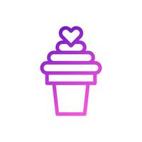 Ice cream love Icon gradient purple pink style valentine illustration symbol perfect. vector