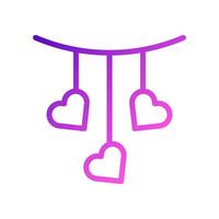 Decoration love Icon gradient purple pink style valentine illustration symbol perfect. vector