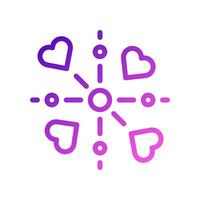 decoración amor icono degradado púrpura rosado estilo enamorado ilustración símbolo Perfecto. vector