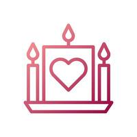 Candle love icon gradient white red style valentine illustration symbol perfect. vector