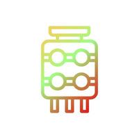 Lantern icon gradient yellow green red colour chinese new year symbol perfect. vector