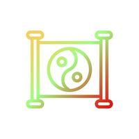 Yin and yang icon gradient yellow green red colour chinese new year symbol perfect. vector