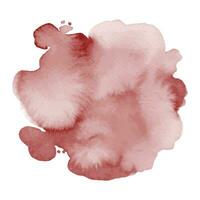 Dark red of stain splash watercolor hand-painted on white background vector