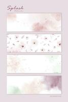 Set of pastel pink watercolor for horizontal background vector