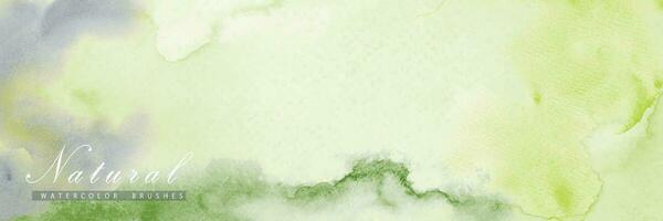 Abstract horizontal background designed with green watercolor stains vector