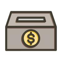 Donate Vector Thick Line Filled Colors Icon For Personal And Commercial Use.