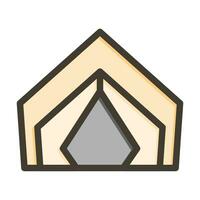 Tent Vector Thick Line Filled Colors Icon For Personal And Commercial Use.