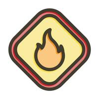 Fire Vector Thick Line Filled Colors Icon For Personal And Commercial Use.