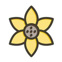 Sunflower Vector Thick Line Filled Colors Icon For Personal And Commercial Use.