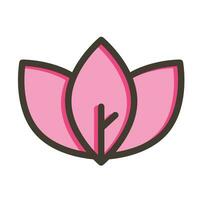 Lotus Vector Thick Line Filled Colors Icon For Personal And Commercial Use.