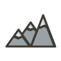 Mountain Vector Thick Line Filled Colors Icon For Personal And Commercial Use.