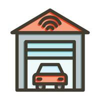Smart Garage Vector Thick Line Filled Colors Icon For Personal And Commercial Use.