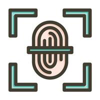 Finger Scan Vector Thick Line Filled Colors Icon For Personal And Commercial Use.