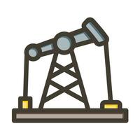 Oil Field Vector Thick Line Filled Colors Icon For Personal And Commercial Use.