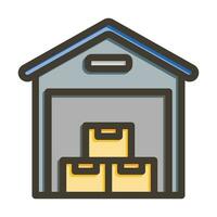 Warehouse Vector Thick Line Filled Colors Icon For Personal And Commercial Use.